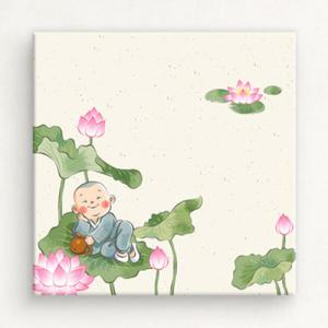 아트박스/꾸밈 iw302-동자승의일상_연꽃_노프레임