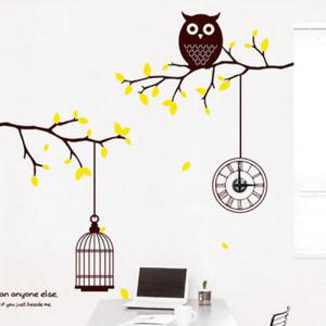 아트박스/꾸밈 cm535-부엉이의하루_그래픽시계(중형)