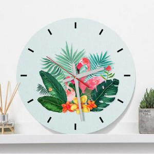 아트박스/꾸밈 cg057-꽃과플라밍고_인테리어벽시계