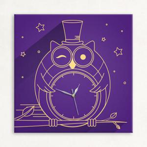 아트박스/꾸밈 cw653-밤의부엉이와달_노프레임벽시계