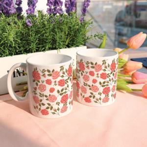 아트박스/꾸밈 cb580-디자인머그컵2p-빈티지장미