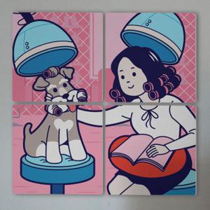 아트박스/꾸밈 if253-멀티액자_강아지와함께하는파마