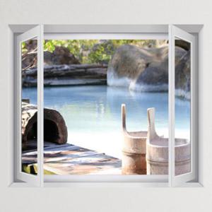 아트박스/꾸밈 iy882-자연아침노천탕_창문그림액자(중형)