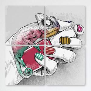 아트박스/꾸밈 if278-멀티액자_카멜레온과네일보여주기