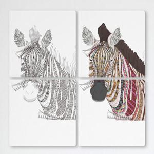 아트박스/꾸밈 cf207-멀티액자_화려한무늬를가진얼룩말