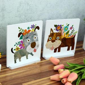 아트박스/꾸밈 tk781-스탠드액자2P_꽃강아지