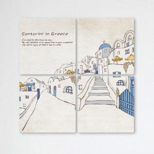 아트박스/꾸밈 ib401-멀티액자_산토리니의한적한풍경