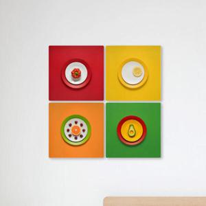 아트박스/꾸밈 if181-멀티액자_접시에담겨있는과일과채소