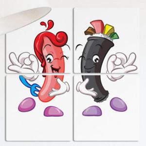 아트박스/꾸밈 tf280-멀티액자_떡볶이와김밥