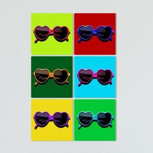 아트박스/꾸밈 ib552-멀티액자_하트선글라스팝아트2