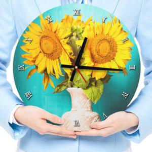 아트박스/꾸밈 ts307-해바라기랑꽃병_인테리어벽시계