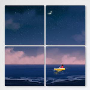 아트박스/꾸밈 cf705-멀티액자_나홀로바다에서배타기