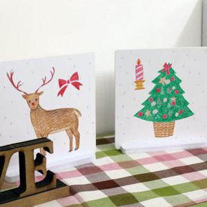 아트박스/꾸밈 ia535-스탠드액자2P_크리스마스순록과트리