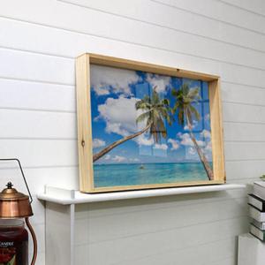 아트박스/꾸밈 tc669-우드프레임액자_푸른바다와야자수(대형)