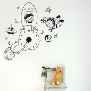 아트박스/꾸밈 ij274-신나는우주여행_그래픽시계(중형)_그래픽시