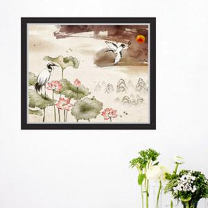 아트박스/꾸밈 it017-한국전통의수묵화_학_창문그림액자(중형)