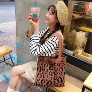 아트박스/홀리지 클루 호피 레오파드 니트 숄더 에코백