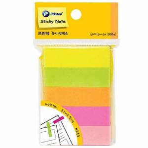 아트박스/오피스큐 프린텍 PI050 스티키노트 종이인덱스 형광5색