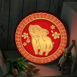 아트박스/꾸밈 no205-LED액자35R_황금돼지