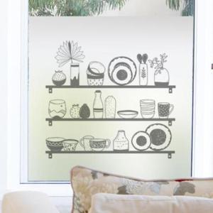 아트박스/꾸밈 gb423-화분이있는키친_글라스시트지