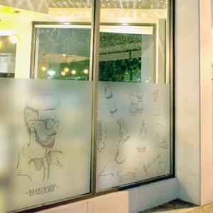 아트박스/꾸밈 gb432_m-무점착유리시트_모던바버샵_글라스시트지