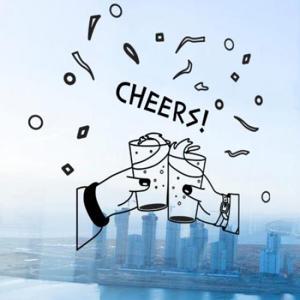 아트박스/꾸밈 bc358-맥주치얼스_그래픽스티커