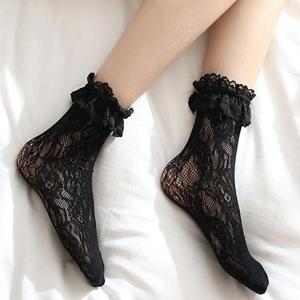 아트박스/홀리지 롤라 여성 레이스 시스루 양말