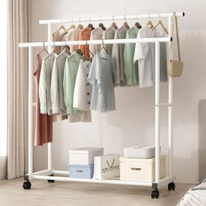 아트박스/가구느낌 도도행거 2단 1200 철제 스탠드 이동식 옷걸