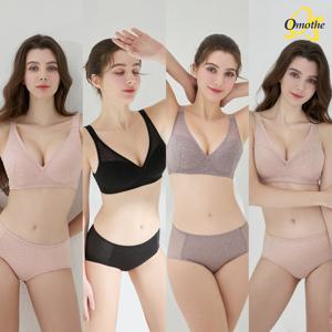 오모떼 올데이 에센셜 베이직 브라 팬티 8종 세트(핑크+블랙+애쉬브라운+베이지)