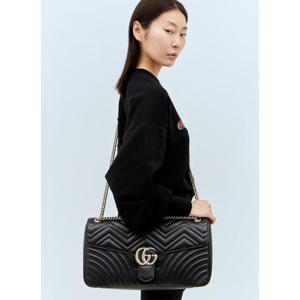25 FW 구찌 여성 GG 마몽트 미디엄 숄더백 guc0257147blk