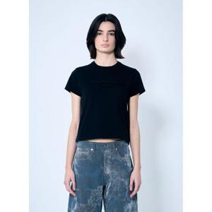 25 FW 알렉산더왕 여성 디스트레스트 로고 슈렁큰 티셔츠  awg0259004blk