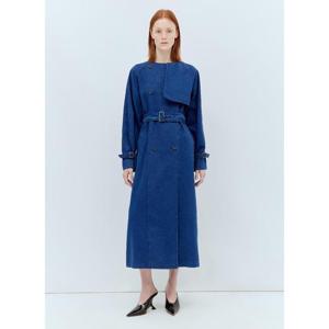 25 FW 막스마라 여성 캔버스 더블 브레스트 트렌치 코트 max0256050blu