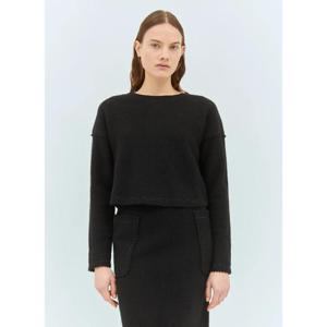 25 FW 막스마라 여성 울   캐시미어 크롭 스웨터 max0258041blk