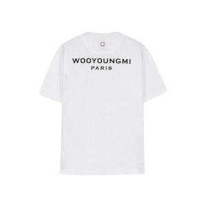 우영미 블랙 백로고 티셔츠 화이트   21FW W213TS07701W