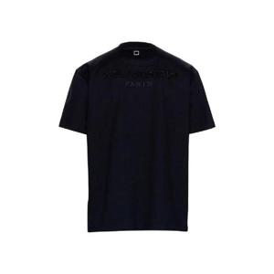 우영미 코튼 피라미드 백로고 티셔츠 블랙   23SS W231TS09708B