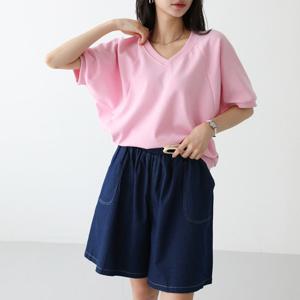 [피핀] 112287 백 레이스패치 절개 티셔츠