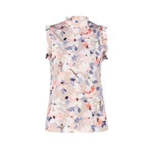 럭스골프 여성 모크넥 플라워 패턴 프릴 민소매 셔츠 GQ25M510W