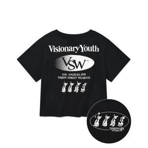 [비전스트릿웨어] VSW Crop Cat T-Shirts Black_VS2302STW2BK