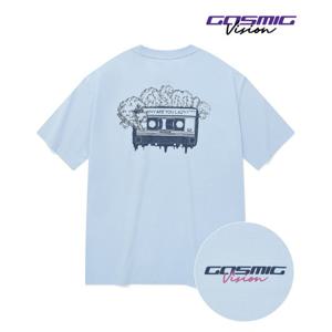 [비전스트릿웨어] VSW Cosmic Lazy Cassette Tape T-Shirts Sky blue_VS2302STP3SB