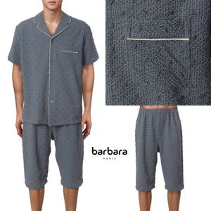 [바바라(언더웨어)]반팔 플로킹 네이비 여름 남성 잠옷AMP4600S
