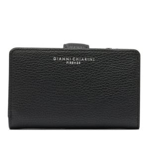 지아니끼아리니 블랙 텍스처드 가죽 콤팩트 지갑 PFWBW13757GRN