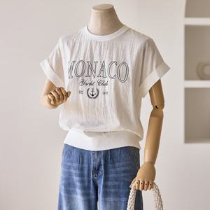 [커스텀에이블] 모나코 반팔 맨투맨 티셔츠_T2507TS082B