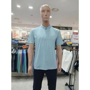 크로커다일 세이브존05 원포인트 차이나 카라 스카이 블루 반팔 집업티셔츠 AATS2415 33