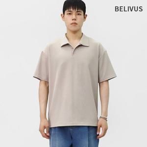 빌리버스 남성 버튼 카라 반팔 니트 BTS094