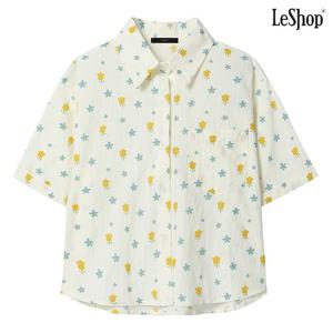 [르샵]플라워 패턴 크롭 반팔 셔츠 (DP3BA028A)