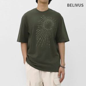 빌리버스 남성 반팔 티셔츠 오버핏 프린팅 반팔티 라운드 면티 BOF001
