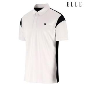 엘르골프 세이브존01 남성 어깨 절개 배색 폴로 티셔츠 6J35251 100