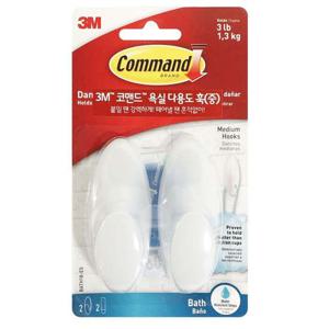 3M 코맨드 욕실 다용도 훅2p (중 BATH18) 벽걸이 후크