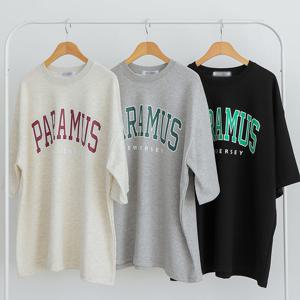 남자 파라머스 프린팅 코튼 반팔 티셔츠 5C-TSH-Q068-오트밀