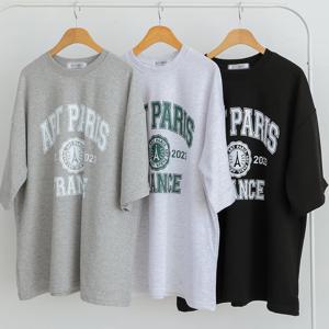 남자 여름 페리스 코튼 반팔 티셔츠 5C-TSH-Q067-멜란지